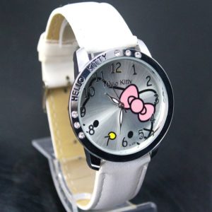 Dekliška ročna ura Hello Kitty bela