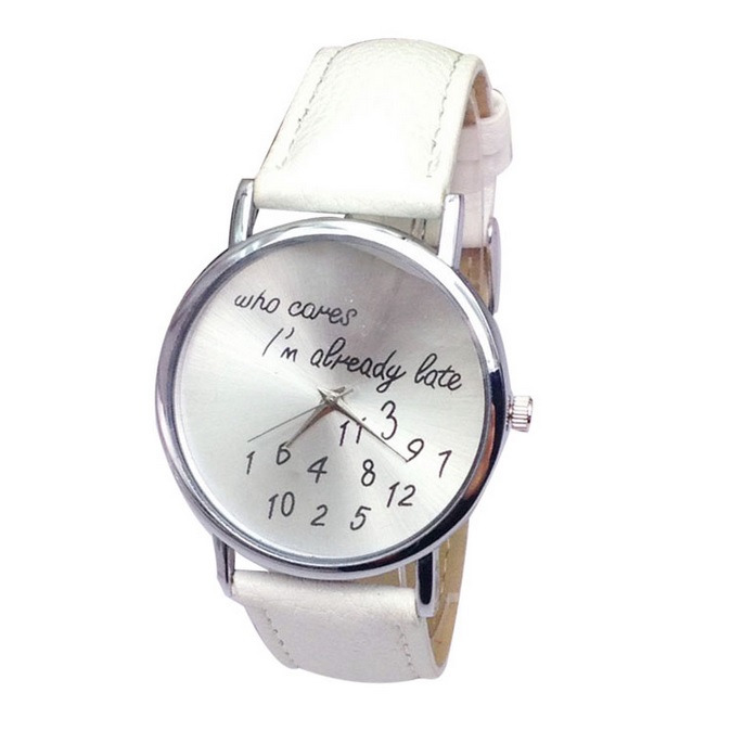 Modna ženska zapestna ročna ura who cares bela