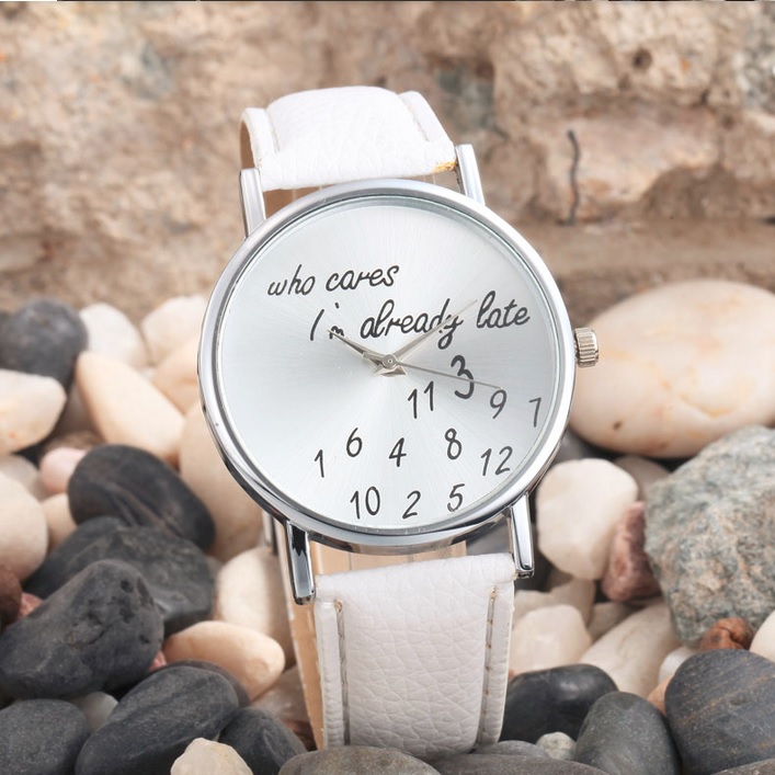 Modna ženska zapestna ročna ura who cares bela Modna ženska zapestna ročna ura who cares bela